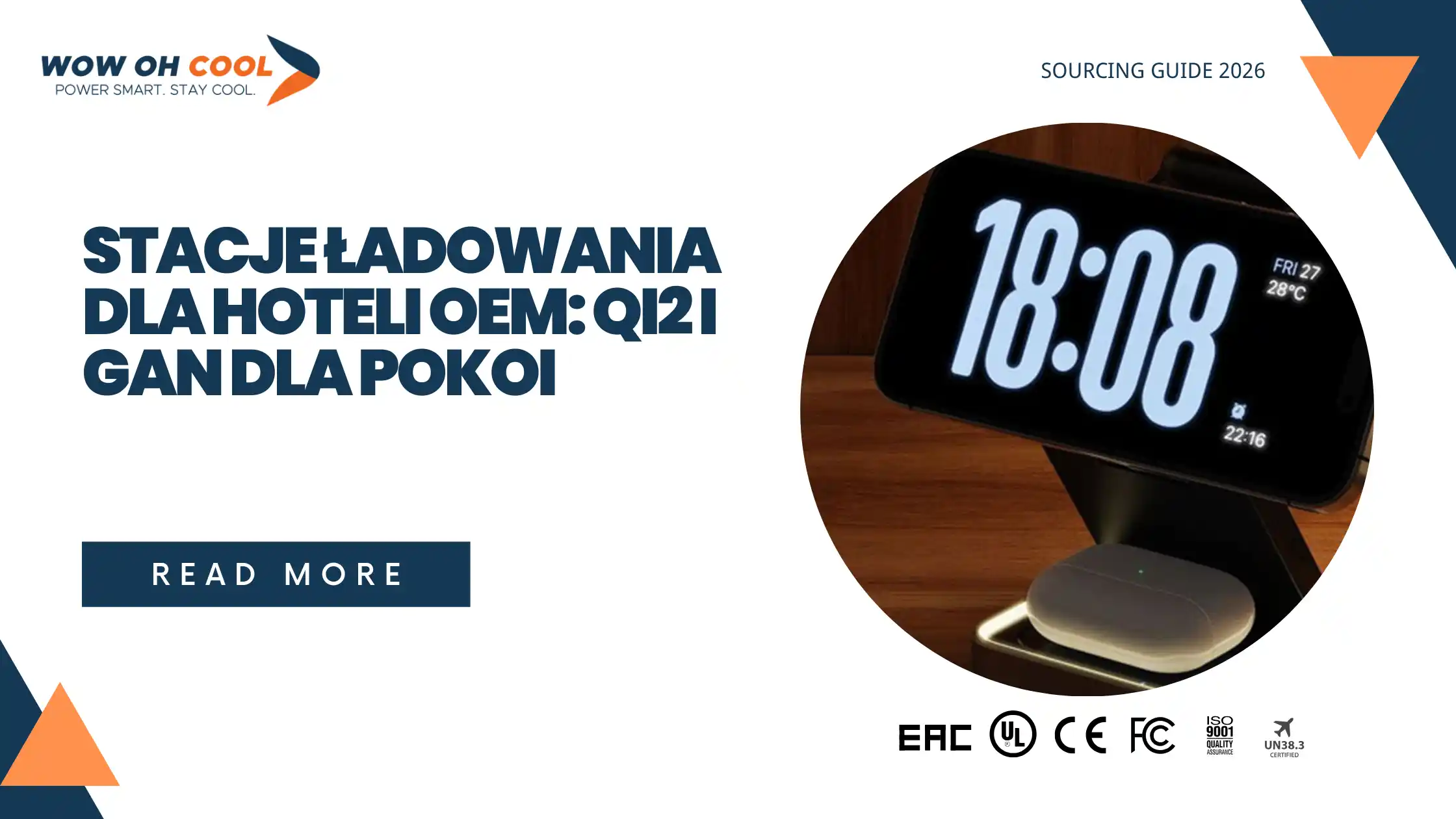 Stacje ładowania dla hoteli OEM: dok Qi2 i huby GaN do pokoi i lobby, producent z Shenzhen