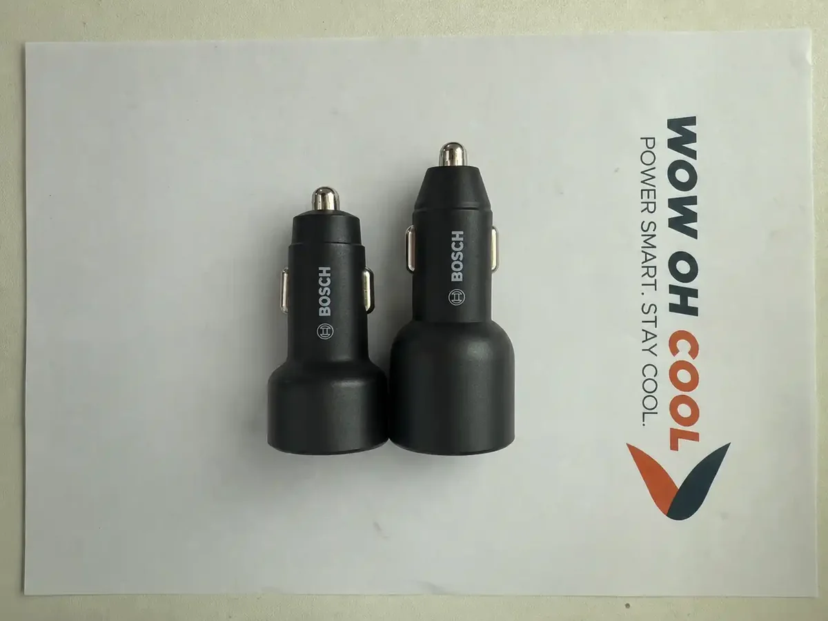 Bosch 65W GaN car charger product lineup - OEM multi-tier strategy with entry, mid-range and premium models
