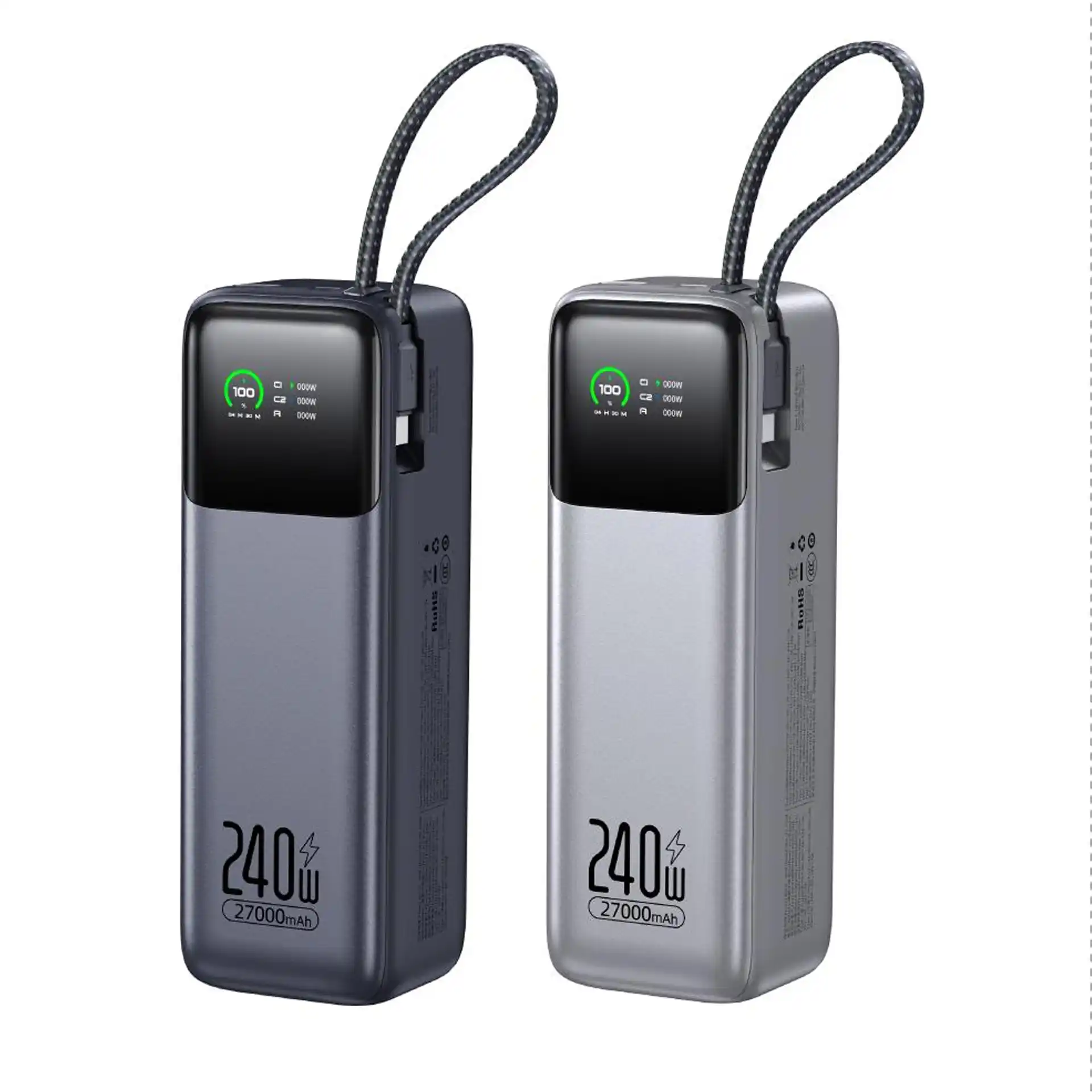 WOP23 240W PD 3.1 Power Bank 27000mAh, 140W single port output, powers MacBook Pro and high-performance laptops, UN38.3 certified