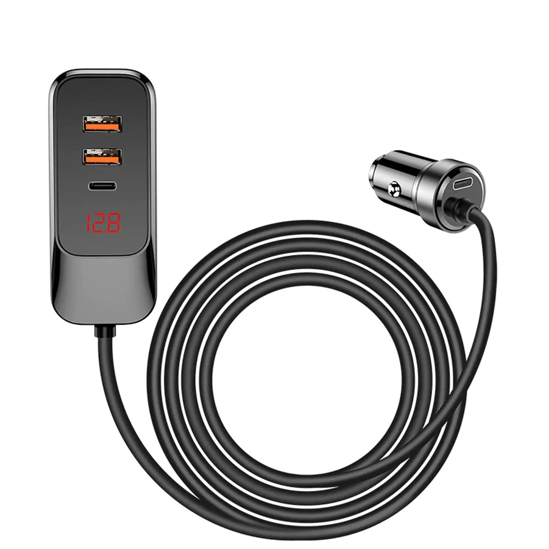 WOC91 120W Rear Seat Car Charger HUB with 1.5M Extension Cable